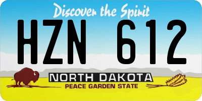 ND license plate HZN612