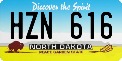 ND license plate HZN616