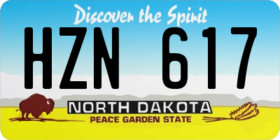 ND license plate HZN617