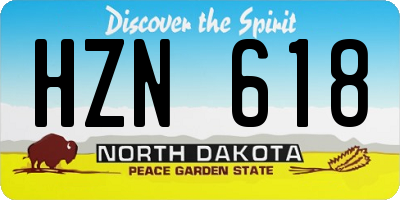 ND license plate HZN618