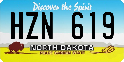 ND license plate HZN619