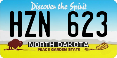 ND license plate HZN623