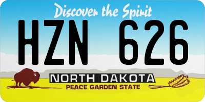 ND license plate HZN626