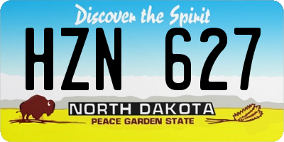 ND license plate HZN627