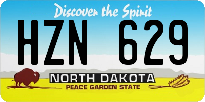 ND license plate HZN629
