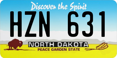 ND license plate HZN631