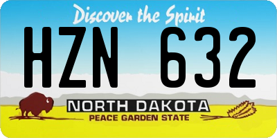 ND license plate HZN632