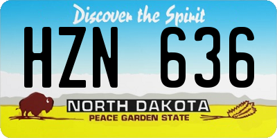 ND license plate HZN636