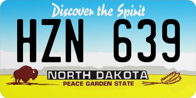 ND license plate HZN639