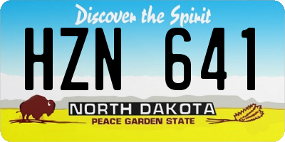 ND license plate HZN641