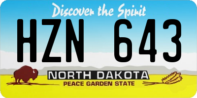 ND license plate HZN643