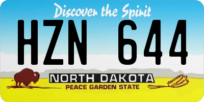 ND license plate HZN644