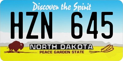 ND license plate HZN645