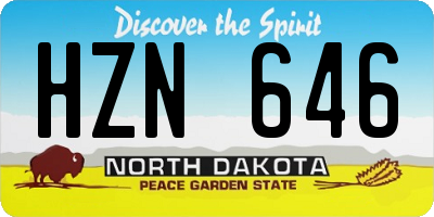 ND license plate HZN646