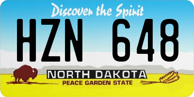 ND license plate HZN648