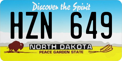 ND license plate HZN649