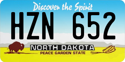 ND license plate HZN652