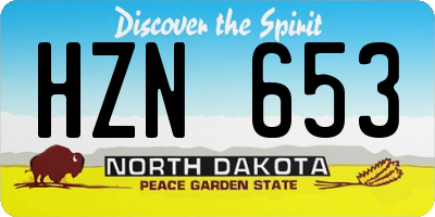 ND license plate HZN653