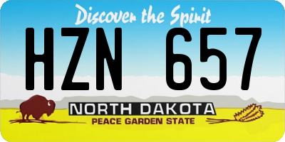 ND license plate HZN657