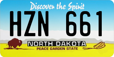 ND license plate HZN661