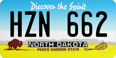 ND license plate HZN662
