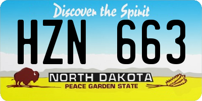 ND license plate HZN663