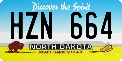 ND license plate HZN664