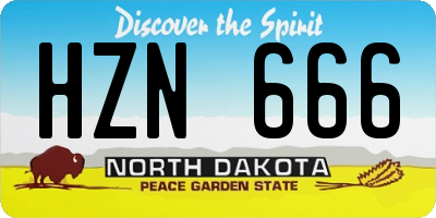 ND license plate HZN666