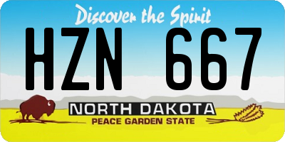 ND license plate HZN667