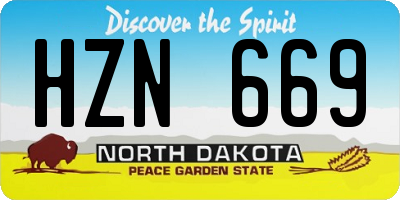 ND license plate HZN669