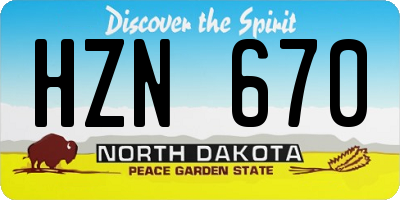 ND license plate HZN670