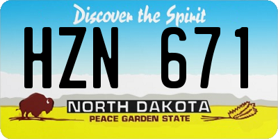 ND license plate HZN671