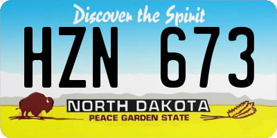 ND license plate HZN673