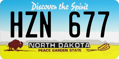 ND license plate HZN677