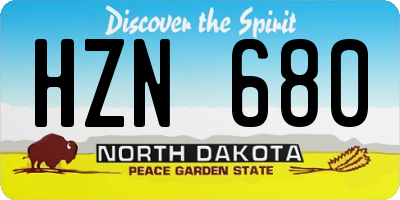 ND license plate HZN680