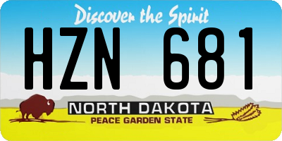 ND license plate HZN681