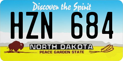 ND license plate HZN684