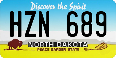 ND license plate HZN689