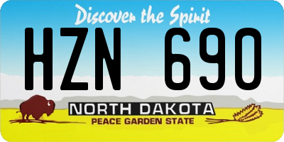 ND license plate HZN690