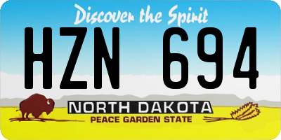 ND license plate HZN694