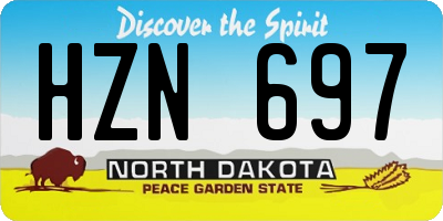 ND license plate HZN697