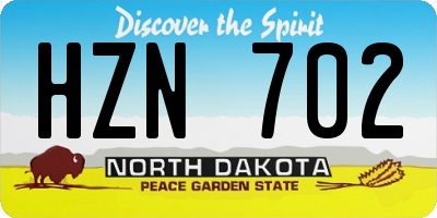 ND license plate HZN702
