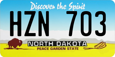 ND license plate HZN703
