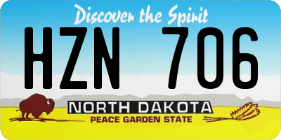 ND license plate HZN706