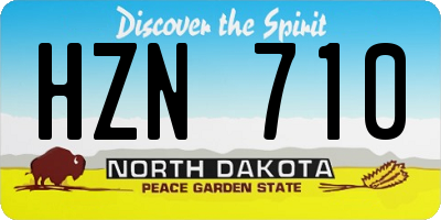 ND license plate HZN710