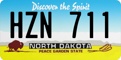 ND license plate HZN711