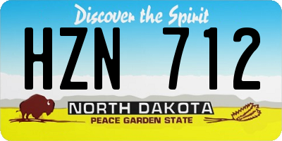ND license plate HZN712