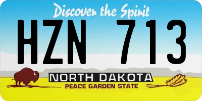 ND license plate HZN713