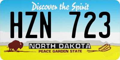 ND license plate HZN723