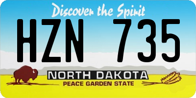 ND license plate HZN735
